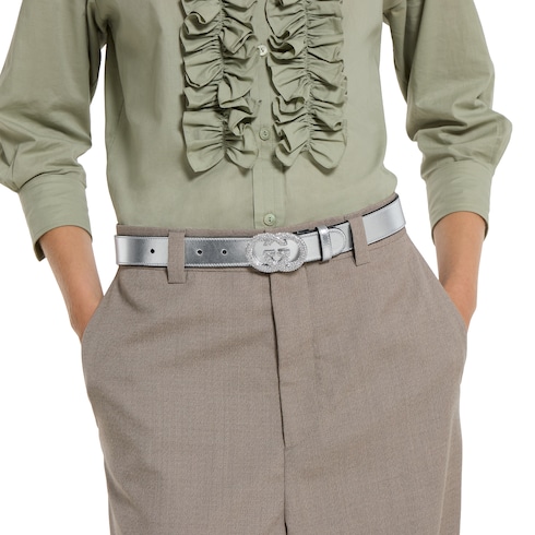 Ceinture fine avec boucle à détail GG enlacés