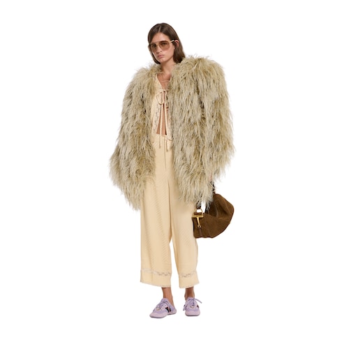 Camisa de jacquard de seda con GG en diagonal