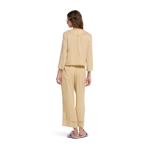 Bluse aus Seidenjacquard mit diagonalem GG Motiv