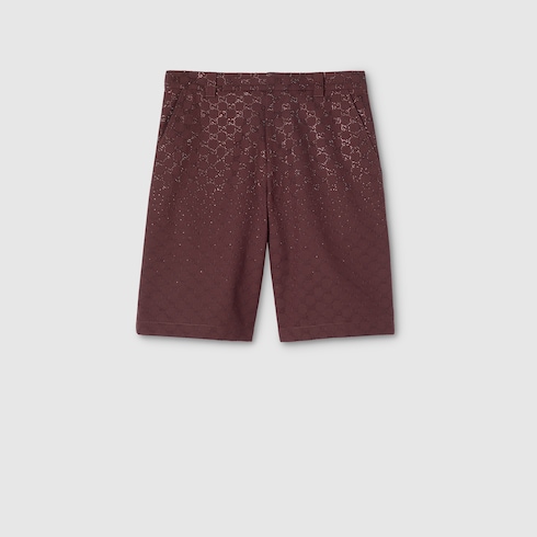 Pantalone in tessuto GG con cristalli