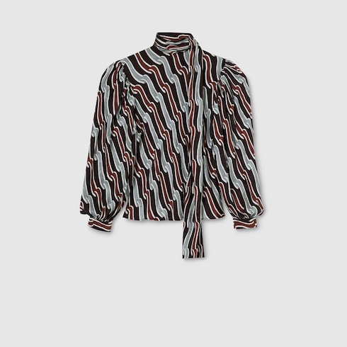 Bluse aus Seidentwill mit Print