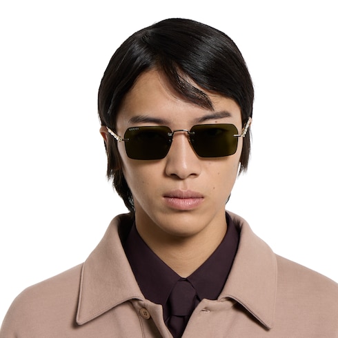 Frameless rectangular sunglasses