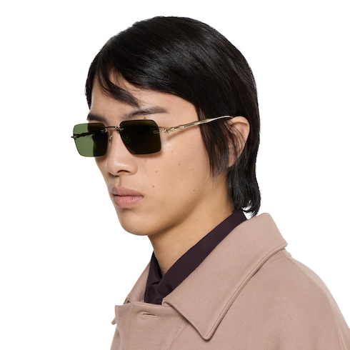 Frameless rectangular sunglasses