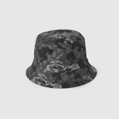 GG marbled canvas bucket hat