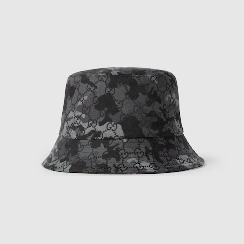 GG marbled canvas bucket hat