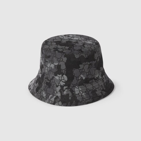 GG marbled canvas bucket hat