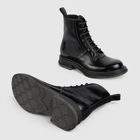 Chaussures montantes à lacets pour homme avec logo ton sur ton