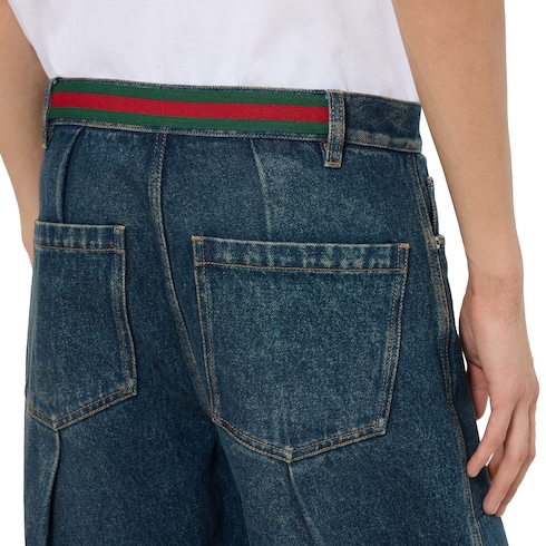 Cotton denim pant with Web