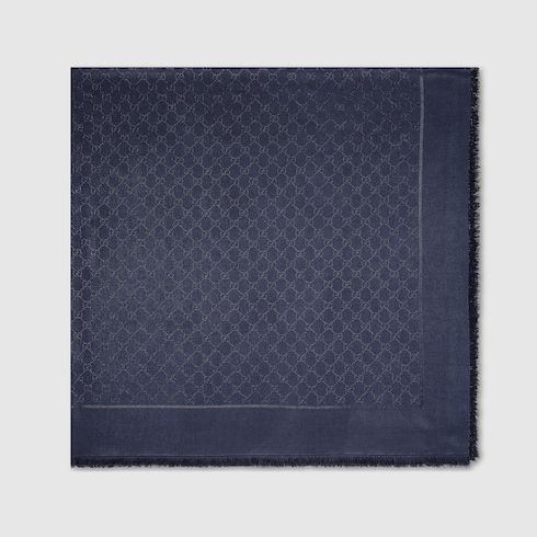 GG silk wool lamé shawl