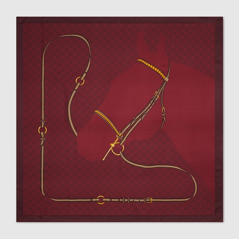 Printed GG silk jacquard carré