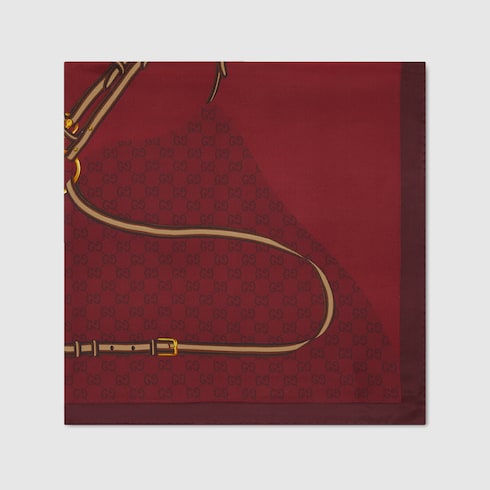 印花GG提花桑蚕丝方巾