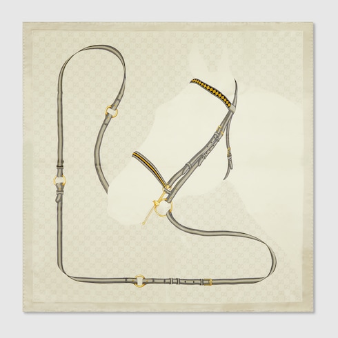 Printed GG silk jacquard carré