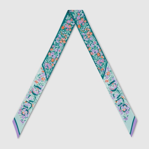 Printed silk twill ribbon