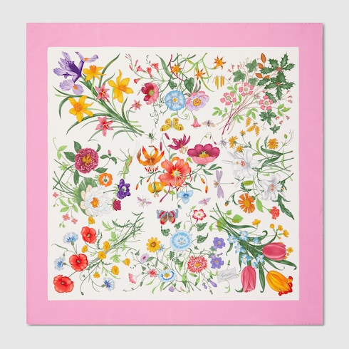 Printed silk twill carré