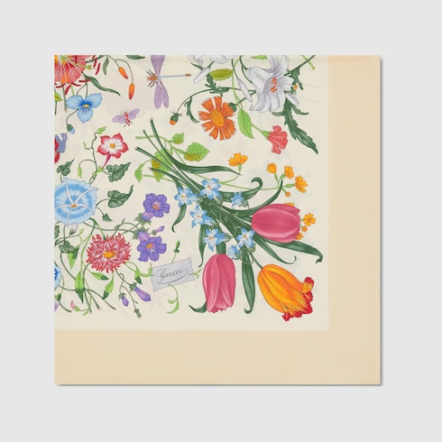 Printed silk twill carré