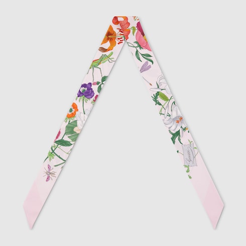 Printed silk twill ribbon