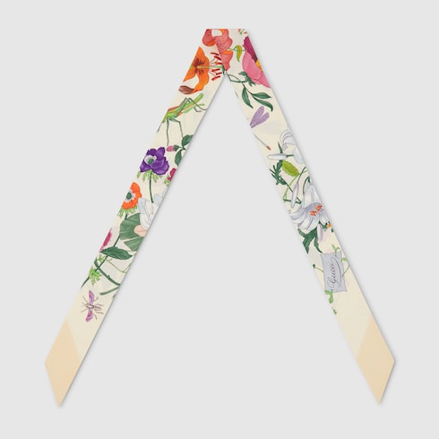 Cinta de sarga de seda estampada