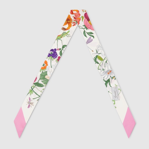 Cinta de sarga de seda estampada