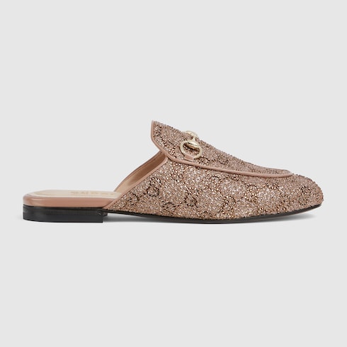 Mules Princetown avec cristaux pour femme