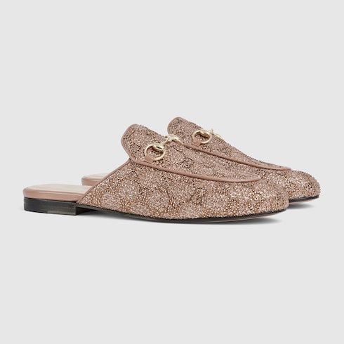 Mules Princetown avec cristaux pour femme