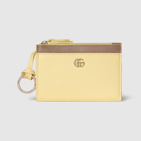Bi-colour GG Marmont zip key pouch