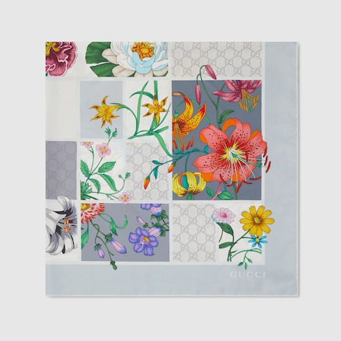 Printed silk twill carré