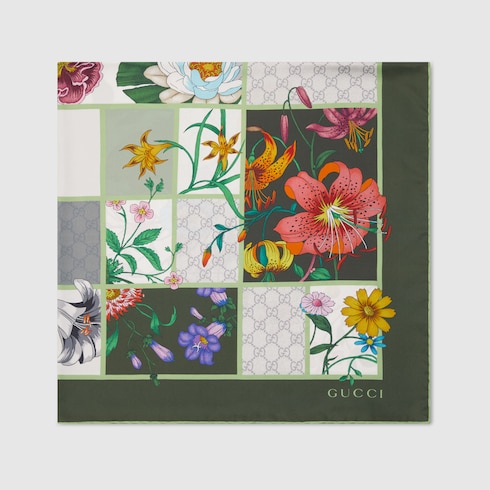 Printed silk twill carré