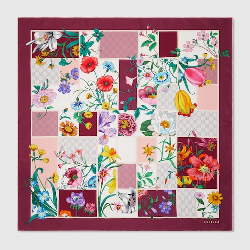 Printed silk twill carré