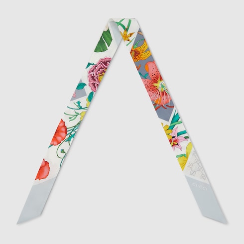 Printed silk twill ribbon