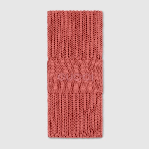 Wool cashmere scarf with embroidery