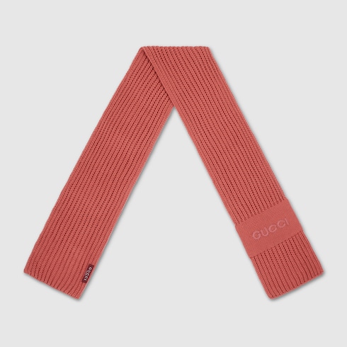 Wool cashmere scarf with embroidery