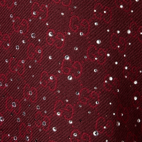 GG wool cape with crystals