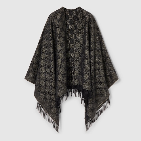 GG cashmere lamé cape