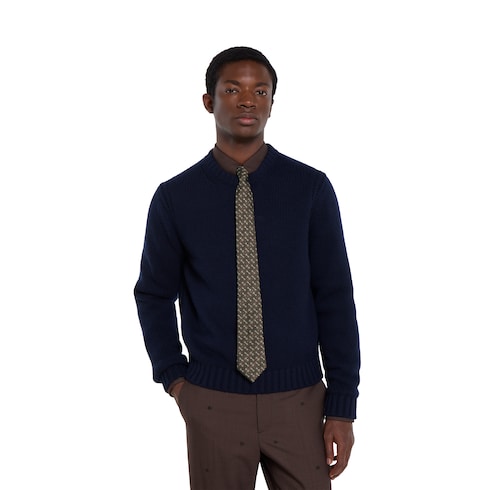 Horsebit silk jacquard tie