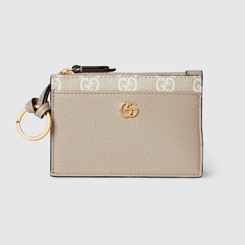 Bi-colour GG Marmont zip key pouch