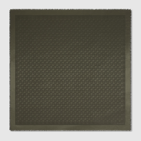 Châle en jacquard de laine et soie GG