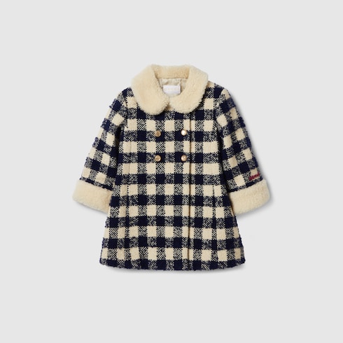 Manteau pour bébé en laine Vichy