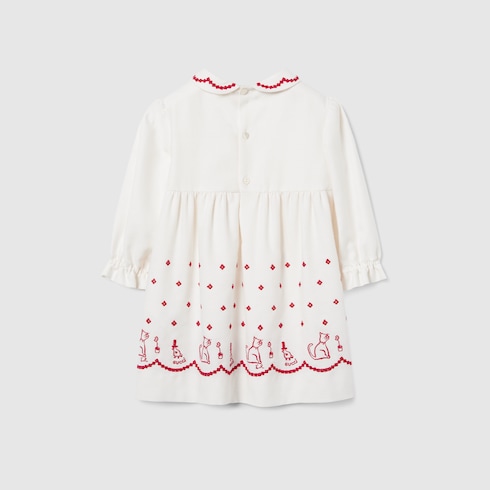 Vestido de mezcla de lana y algodón para bebé