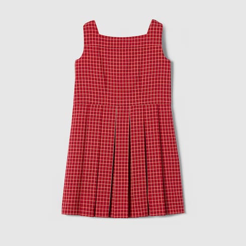 Children's check wool dress