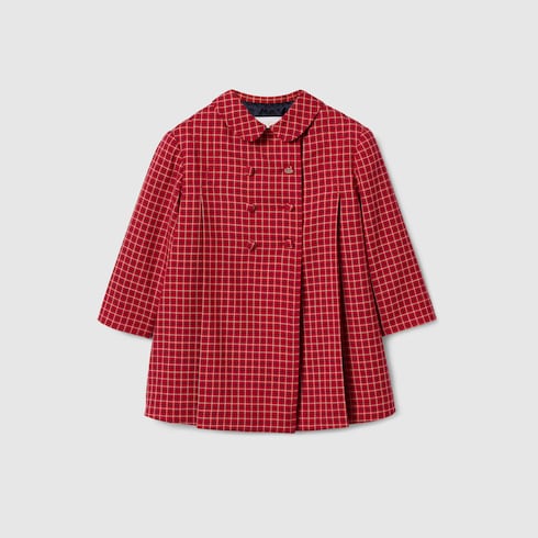Baby check wool coat