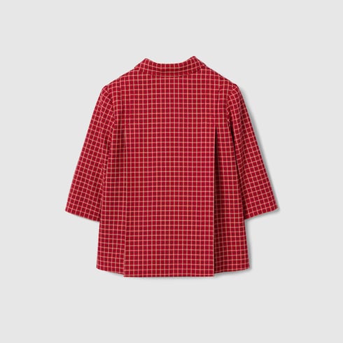 Baby check wool coat