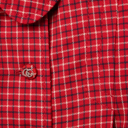 Cappotto neonato in lana a quadri