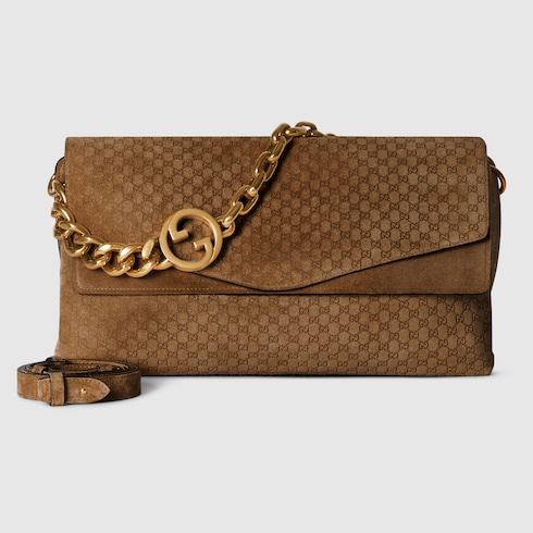 Large shoulder bag with chain