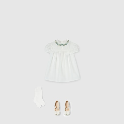 Baby cotton dress with embroidery