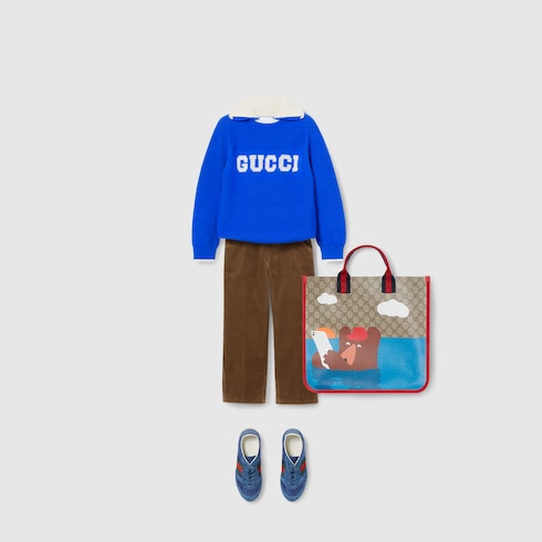 Children's wool polo jumper