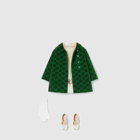 Cappotto neonato in velluto di cotone GG