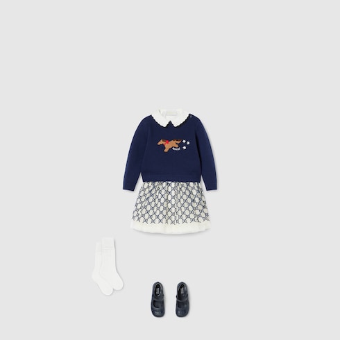 Jupe en nylon GG brodée pour bébé