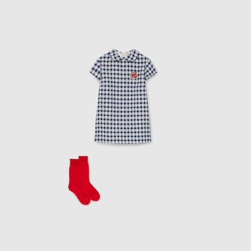 Kinderkleid aus Wolle mit Vichykaro