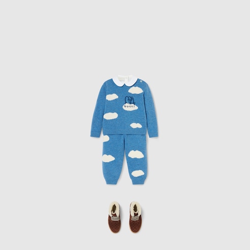 Pantalon pour bébé en laine avec broderie