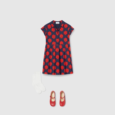Vestido infantil de algodón estampado